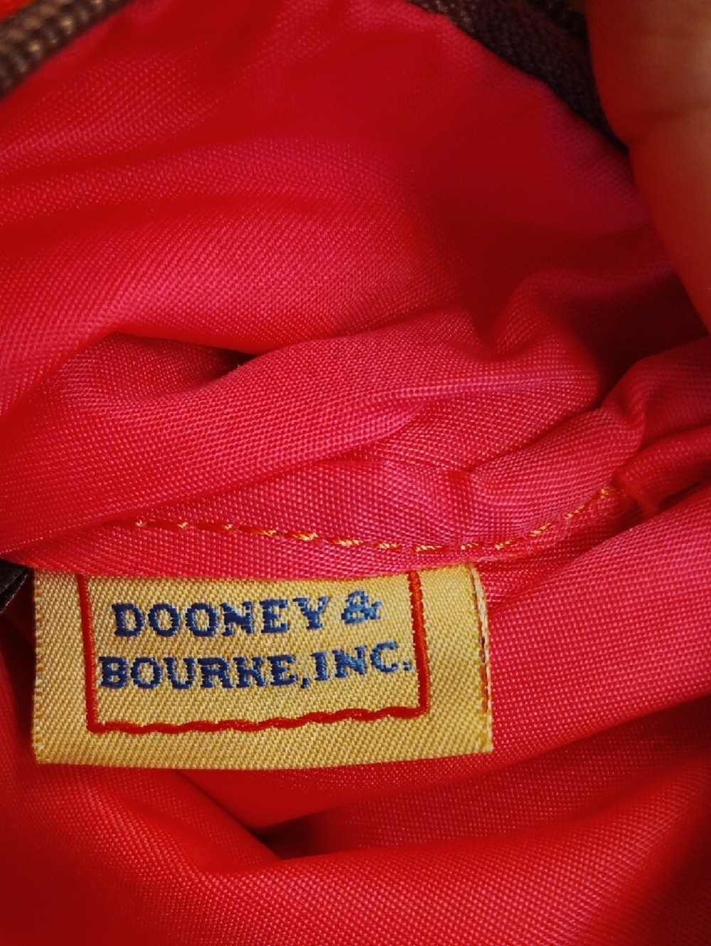 Dooney & Bourke Red Wristlet with Brown Strap!! - Picture 3 of 14